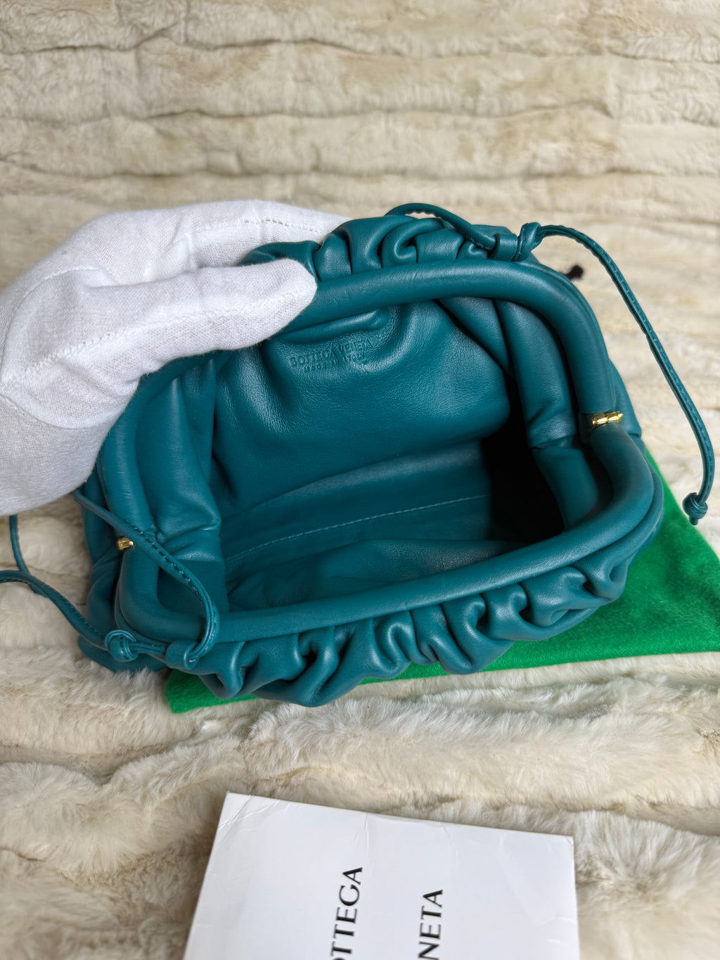 Bottega Veneta Mini Pouch Bleu Canard